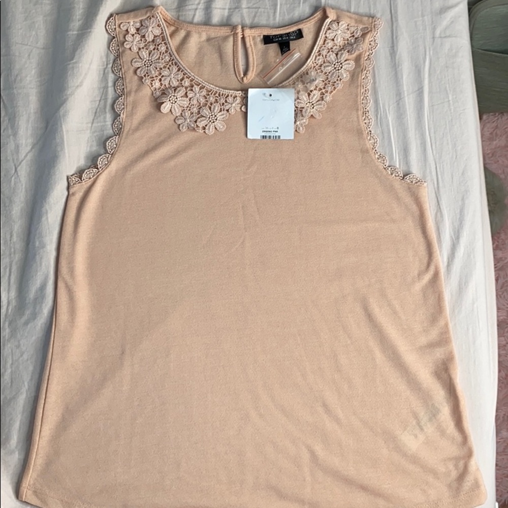 Topshop Dress Laced Top in Pink